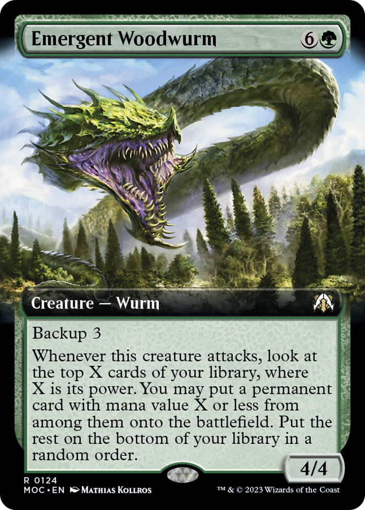 Emergent Woodwurm (Extended Art) [March of the Machine Commander] Foil