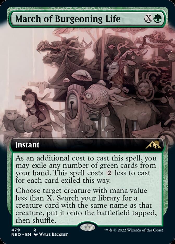 March of Burgeoning Life (Extended Art) [Kamigawa: Neon Dynasty] Foil