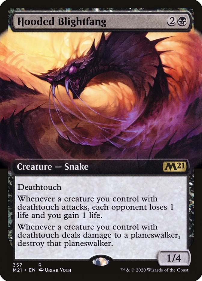 Hooded Blightfang (Extended Art) [Core Set 2021] Foil