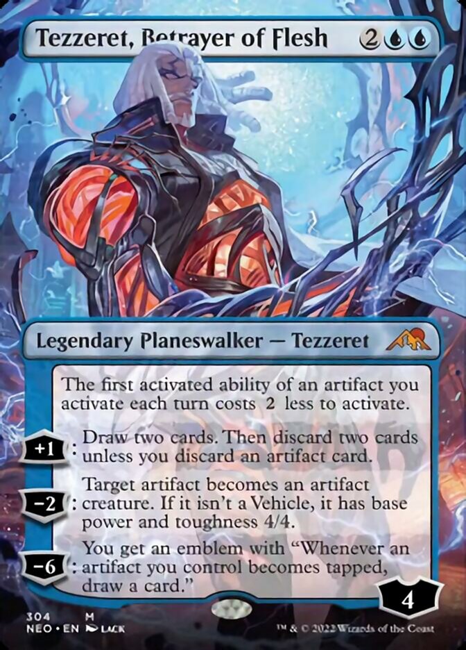 Tezzeret, Betrayer of Flesh (Borderless) [Kamigawa: Neon Dynasty] Foil