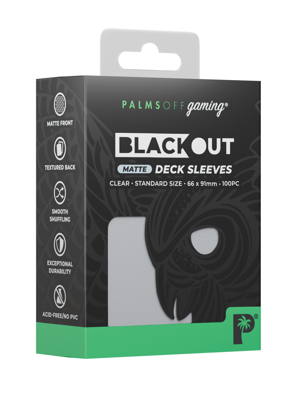 Palms Off Gaming Blackout Deck Sleeves 100pc Clear