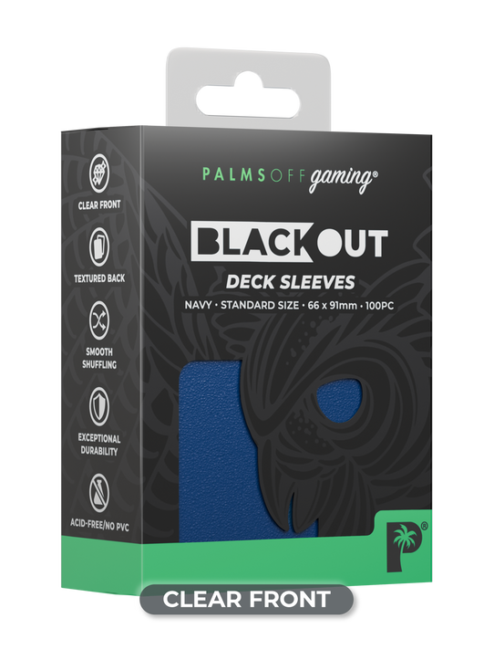 Palms Off Gaming Blackout Deck Sleeves 100pc Navy