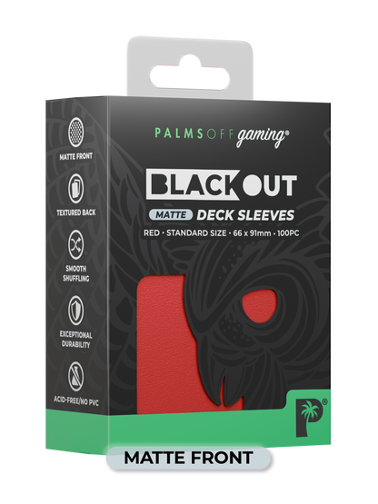 Palms Off Gaming Blackout Deck Sleeves 100pc Red Matte