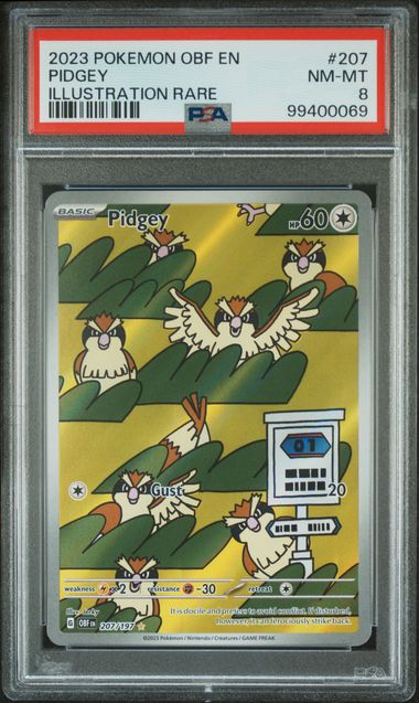 Pidgey Obsidian Flames #207 PSA 8