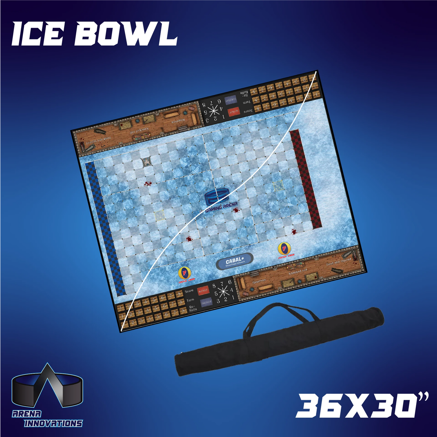 Gaming Arena Blood Bowl Mat: 36x30" -  Ice Bowl