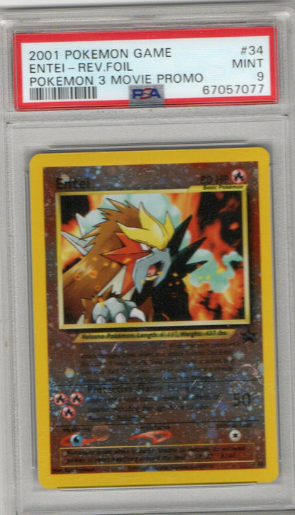 Entei Rev.Foil Pokemon 3 Movie Promo #34 PSA 9