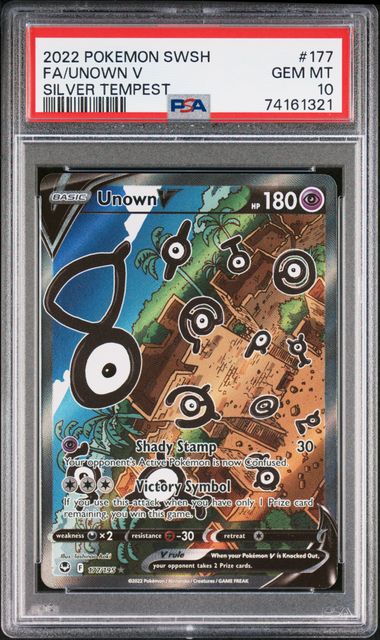Unown V Silver Tempest #177 PSA 10