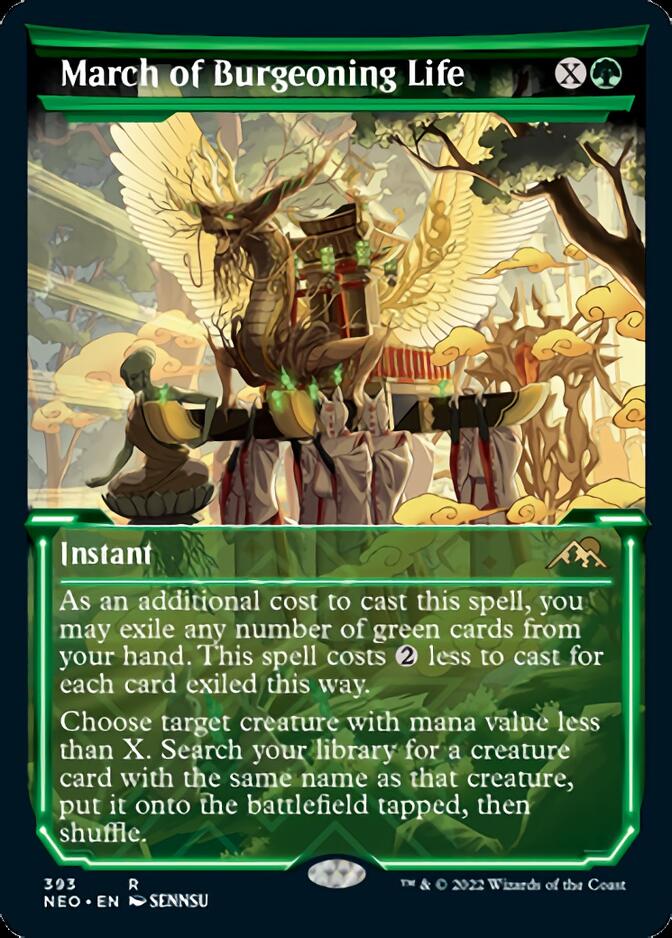 March of Burgeoning Life (Showcase Soft Glow) [Kamigawa: Neon Dynasty] Foil