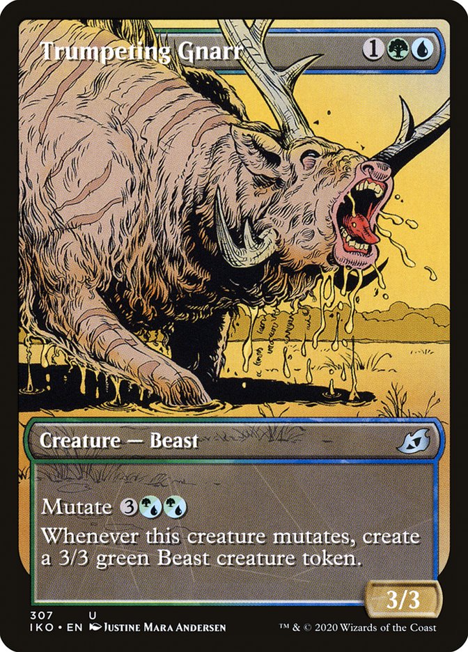 Trumpeting Gnarr (Showcase) [Ikoria: Lair of Behemoths] Foil