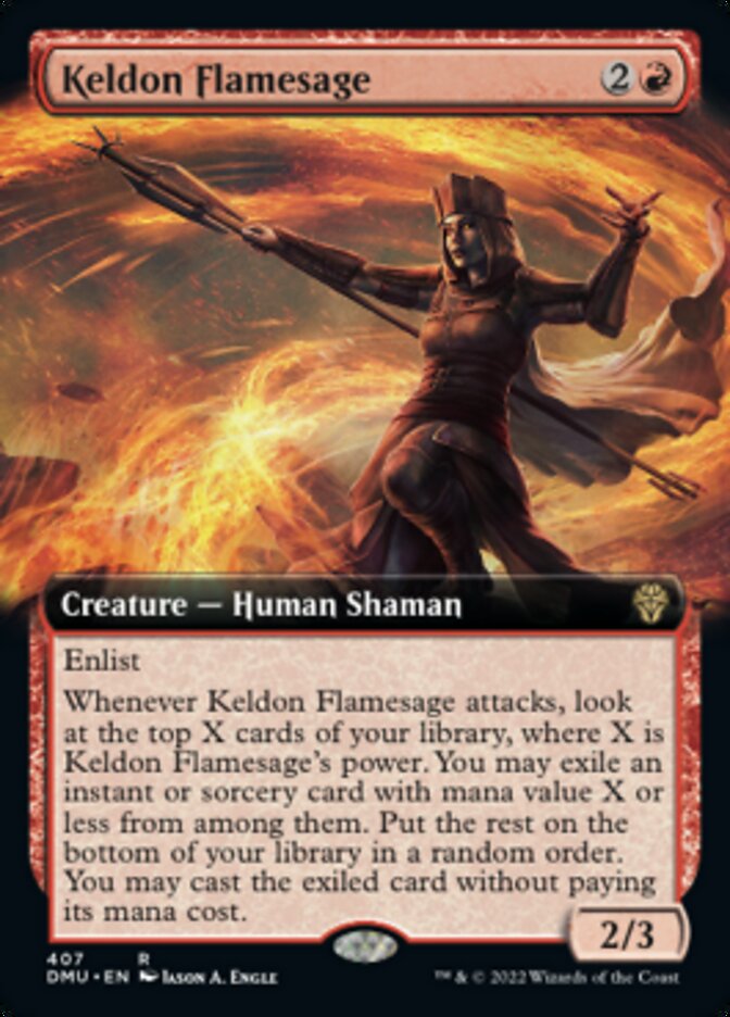 Keldon Flamesage (Extended Art) [Dominaria United] Foil