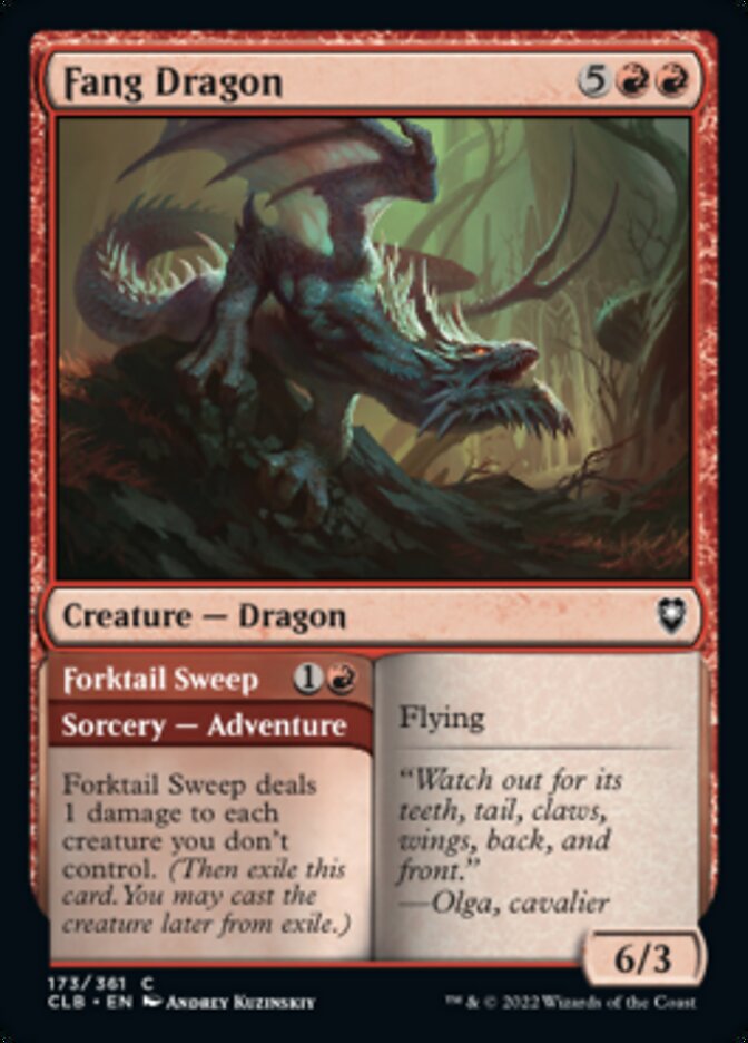 Fang Dragon // Forktail Sweep [Commander Legends: Battle for Baldur's Gate] Foil