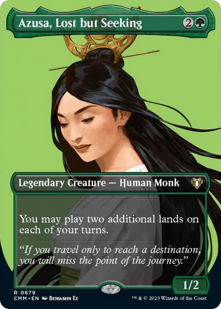 Azusa, Lost but Seeking (Borderless Profile) [Commander Masters] Foil