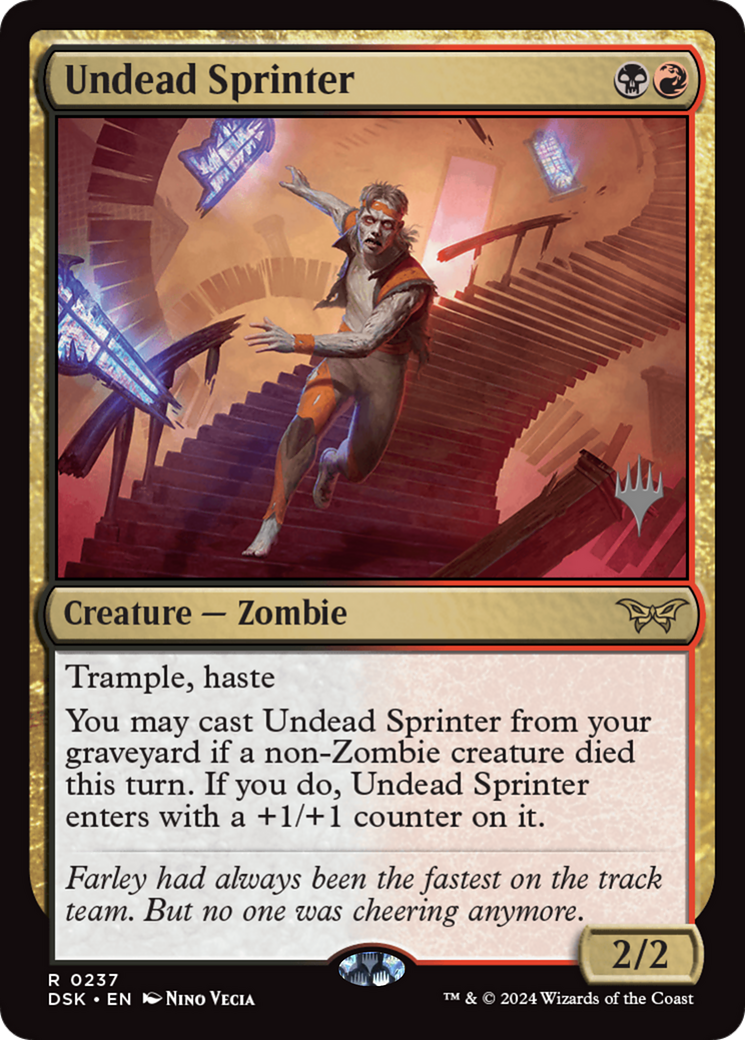 Undead Sprinter (Promo Pack) [Duskmourn: House of Horror Promos] Foil