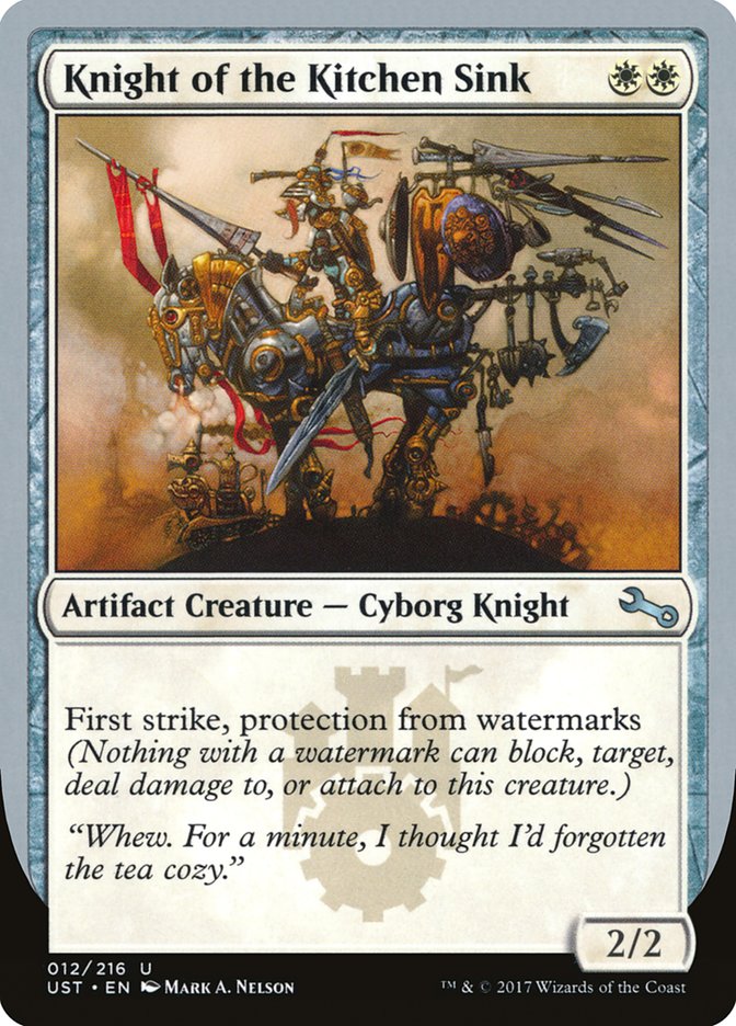 Knight of the Kitchen Sink ("protection from watermarks") [Unstable] Foil