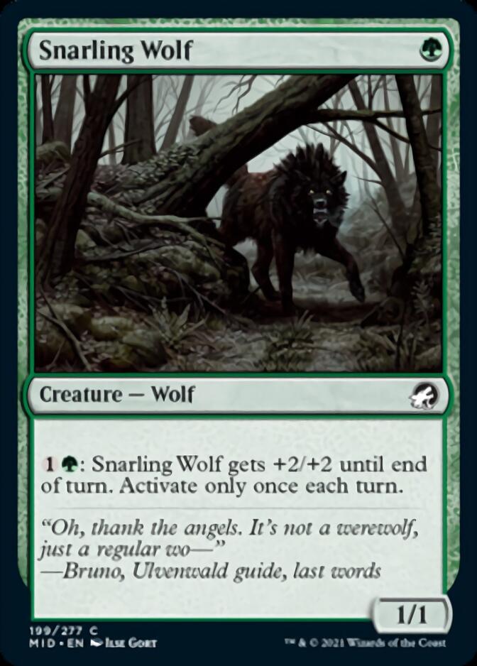 Snarling Wolf [Innistrad: Midnight Hunt] Foil