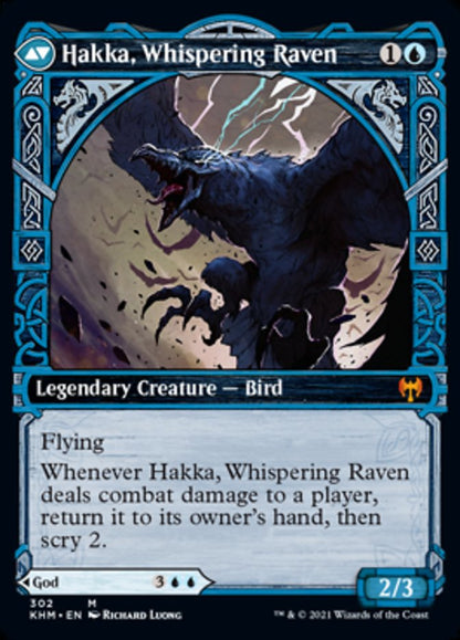 Alrund, God of the Cosmos // Hakka, Whispering Raven (Showcase) [Kaldheim] Foil