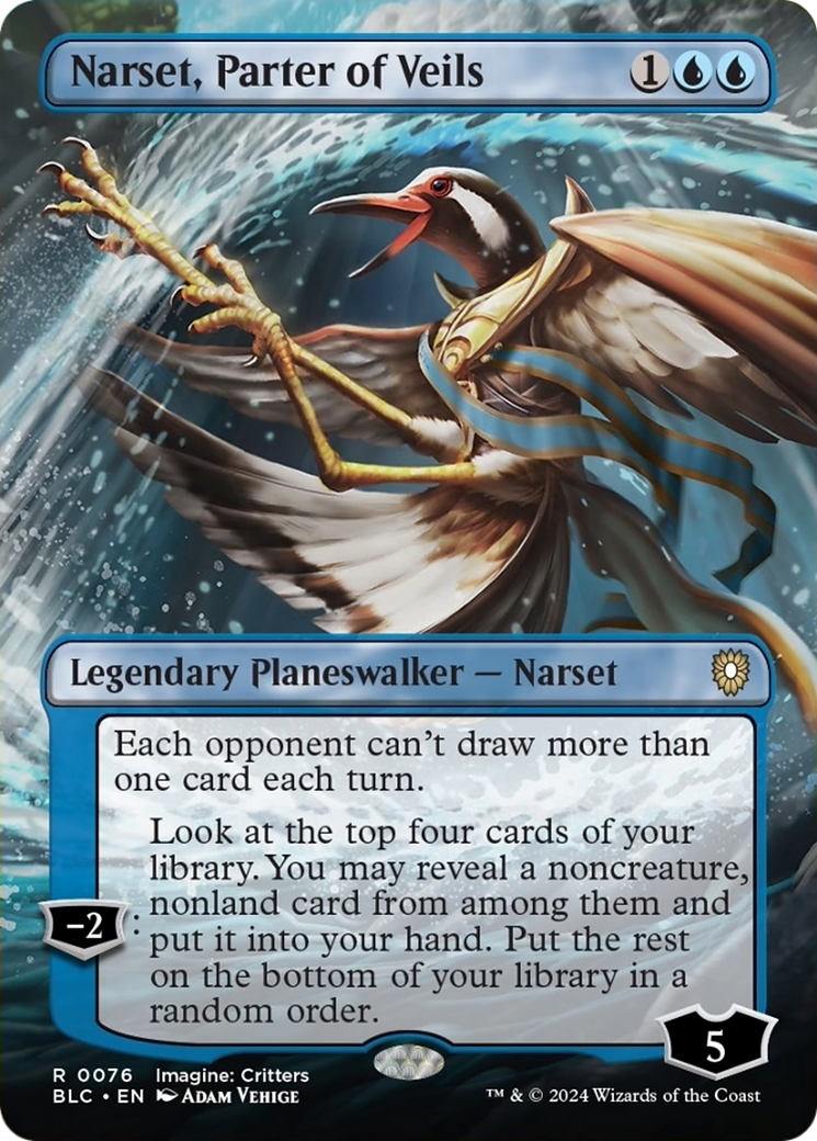 Narset, Parter of Veils (Borderless) [Bloomburrow Commander] Foil