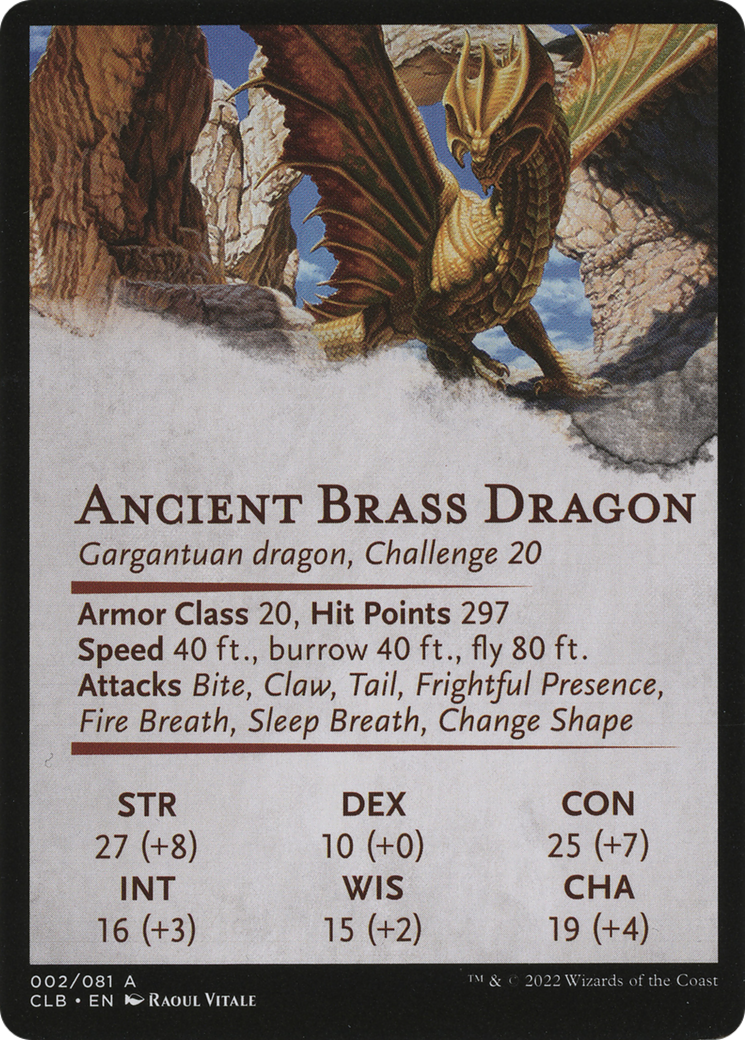 Ancient Brass Dragon // Ancient Brass Dragon  [Battle for Baldur's Gate Art Series] (Borderless) Foil