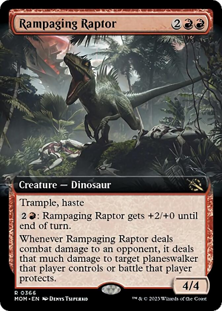 Rampaging Raptor (Extended Art) [March of the Machine] Foil