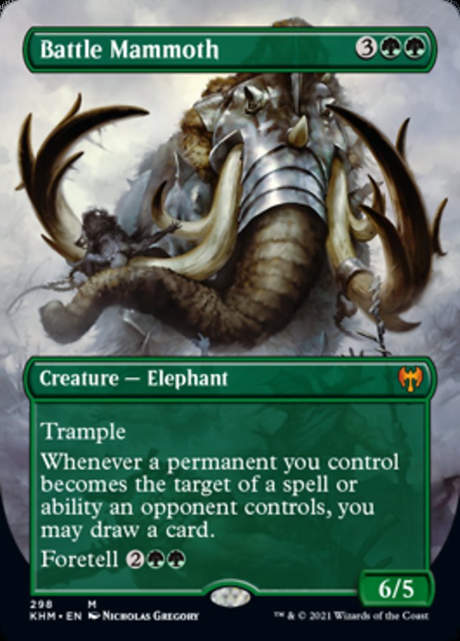 Battle Mammoth (Borderless Alternate Art) [Kaldheim] Foil