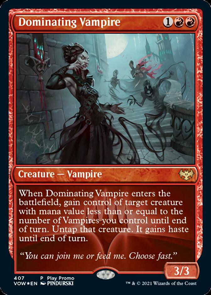 Dominating Vampire (Play Promo) [Innistrad: Crimson Vow Promos] Foil