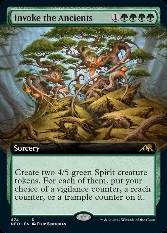 Invoke the Ancients (Extended Art) [Kamigawa: Neon Dynasty] Foil