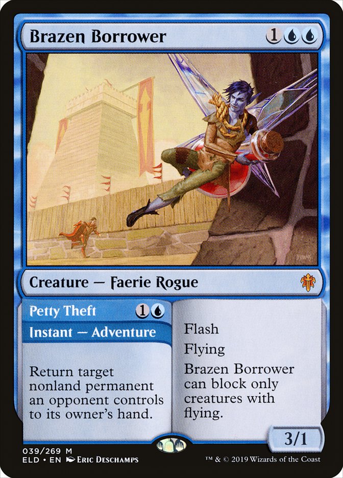 Brazen Borrower // Petty Theft [Throne of Eldraine] Foil