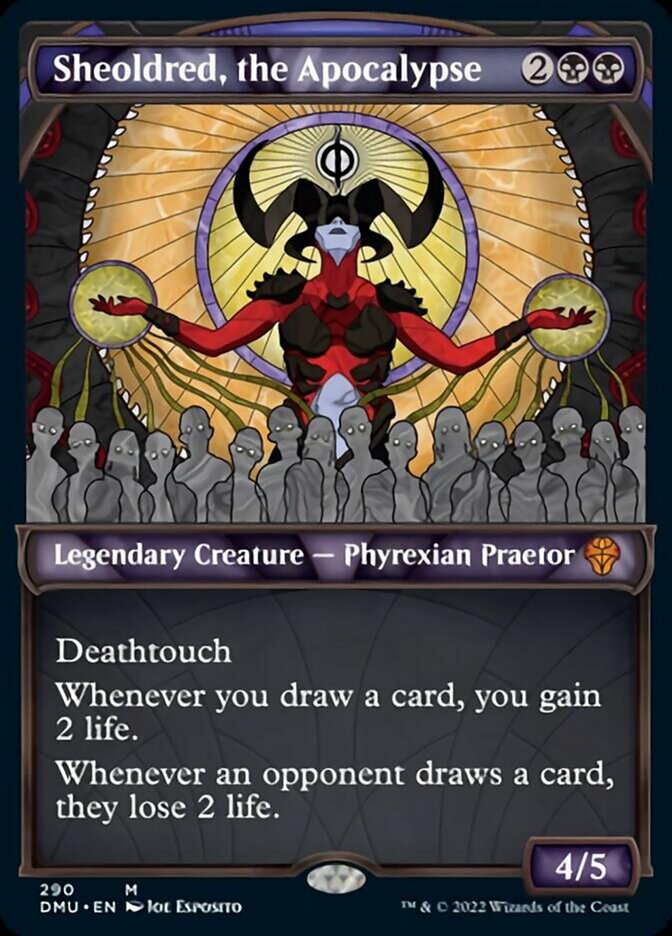 Sheoldred, the Apocalypse (Showcase) [Dominaria United] Foil
