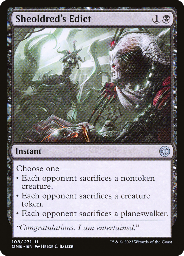 Sheoldred's Edict [Phyrexia: All Will Be One] Foil