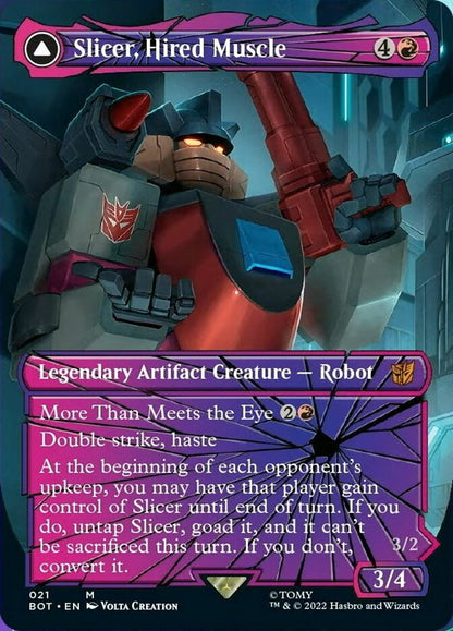 Slicer, Hired Muscle // Slicer, High-Speed Antagonist (Shattered Glass) [Transformers] Foil