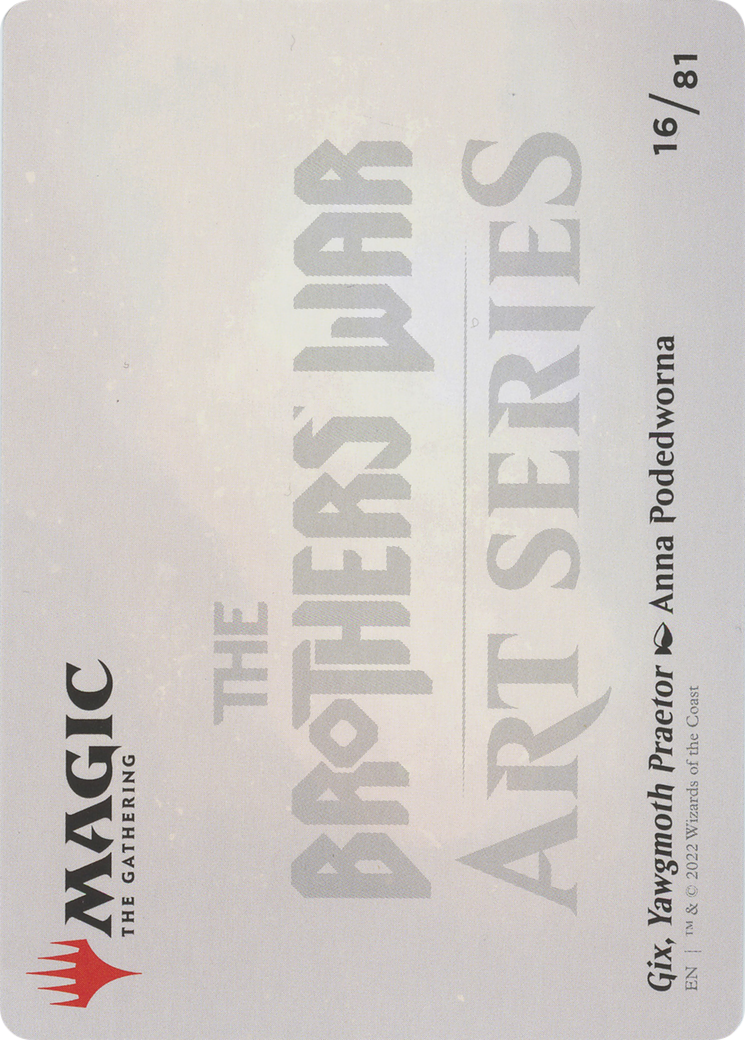 Gix, Yawgmoth Praetor // Gix, Yawgmoth Praetor  [The Brothers' War Art Series] (Borderless) Foil