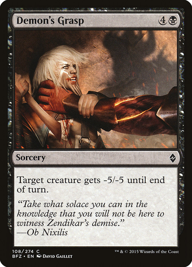 Demon's Grasp [Battle for Zendikar] Foil