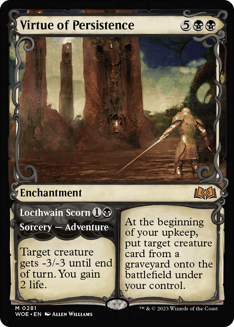 Virtue of Persistence // Locthwain Scorn (Showcase) [Wilds of Eldraine] Foil