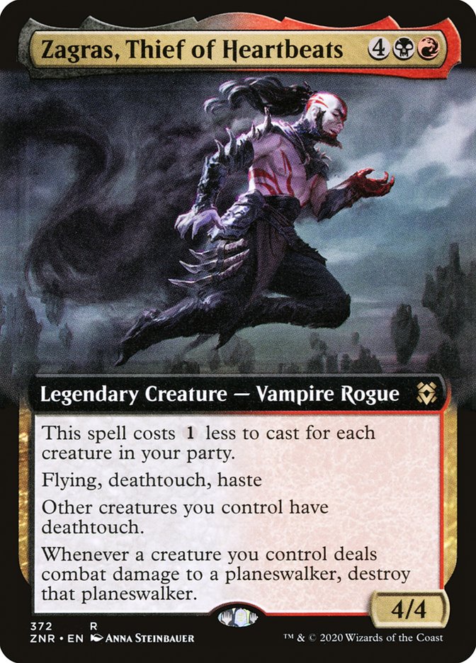 Zagras, Thief of Heartbeats (Extended Art) [Zendikar Rising] Foil