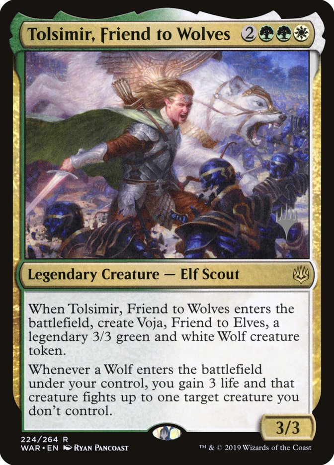 Tolsimir, Friend to Wolves (Promo Pack) [War of the Spark Promos] Foil