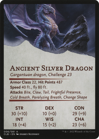 Ancient Silver Dragon // Ancient Silver Dragon  [Battle for Baldur's Gate Art Series] (Borderless)