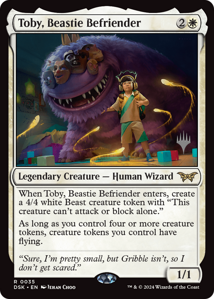 Toby, Beastie Befriender (Promo Pack) [Duskmourn: House of Horror Promos] Foil