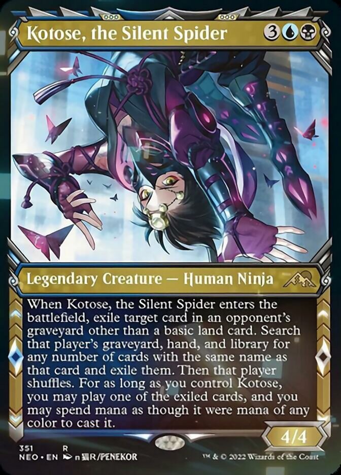 Kotose, the Silent Spider (Showcase Ninja) [Kamigawa: Neon Dynasty] Foil