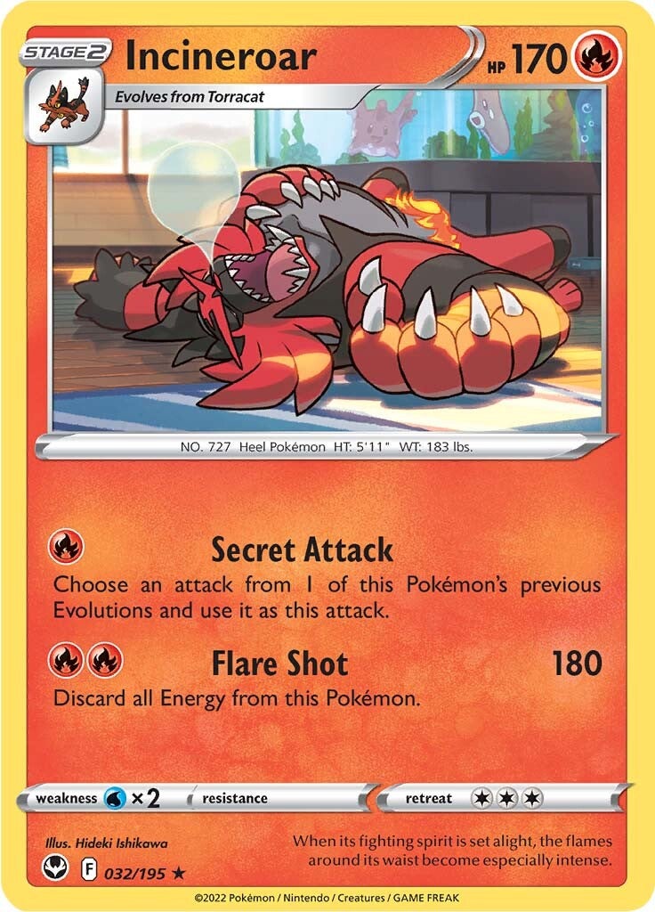 Incineroar (032/195) [Sword & Shield: Silver Tempest] Reverse Holofoil