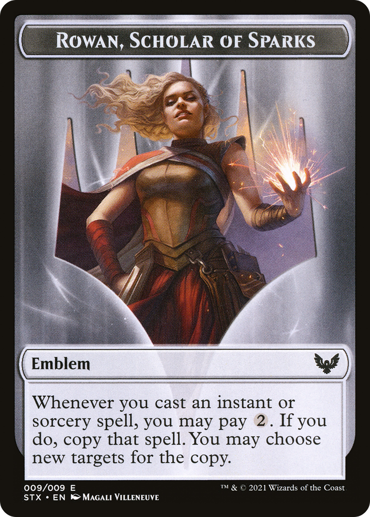 Rowan, Scholar of Sparks Emblem  [Strixhaven: School of Mages Tokens]