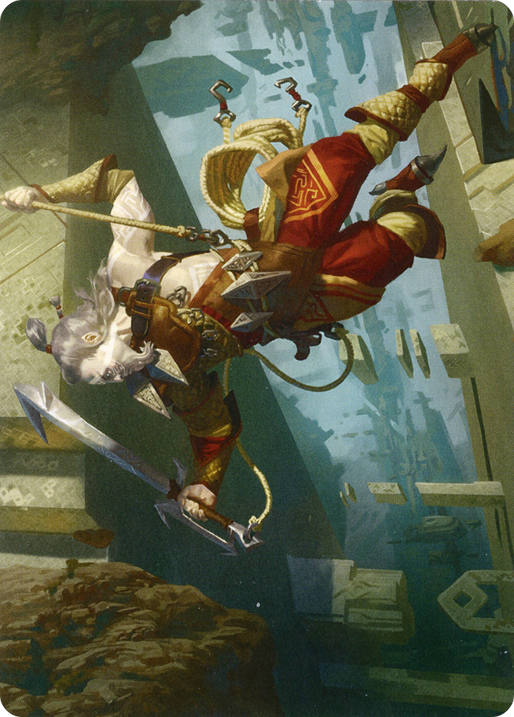 Cliffhaven Sell-Sword // Cliffhaven Sell-Sword  [Zendikar Rising Art Series] (Borderless)
