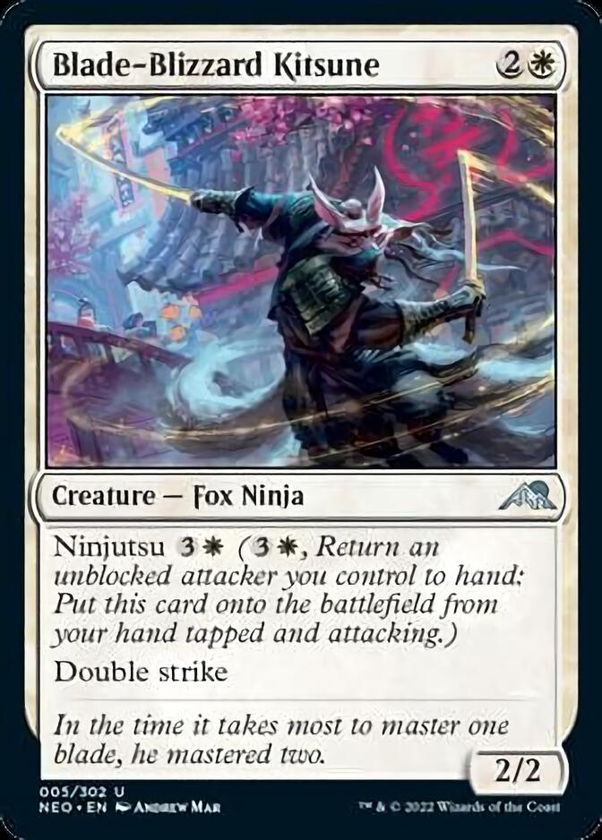 Blade-Blizzard Kitsune [Kamigawa: Neon Dynasty] Foil