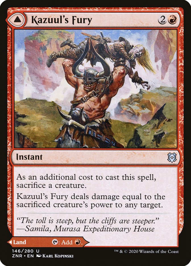 Kazuul's Fury // Kazuul's Cliffs [Zendikar Rising] Foil