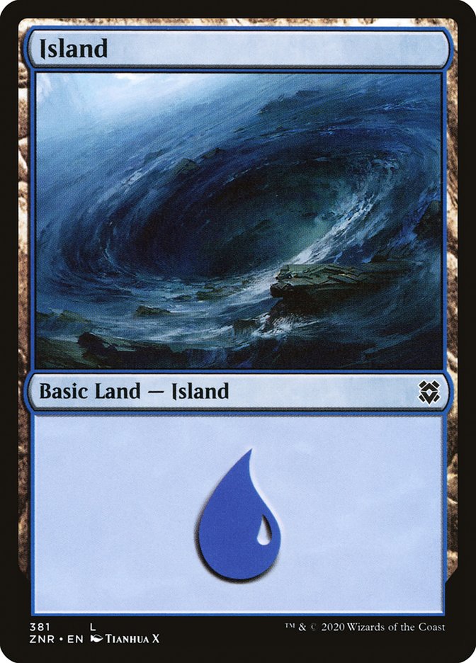 Island (381) [Zendikar Rising] Foil