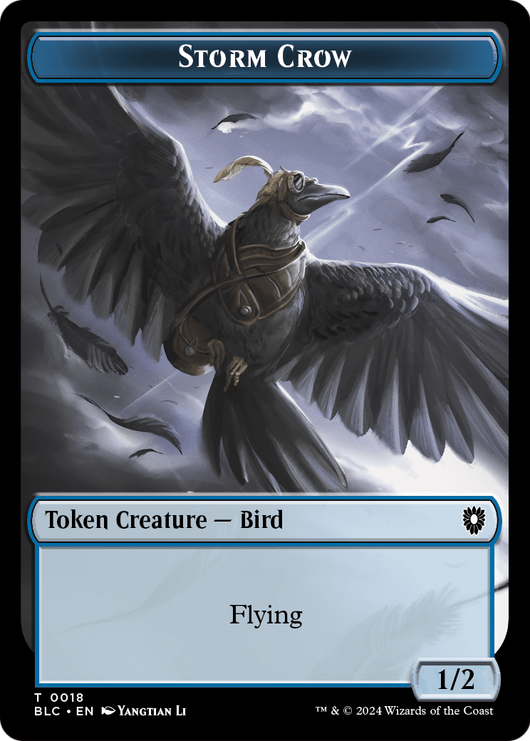 Storm Crow  [Bloomburrow Commander Tokens] Foil