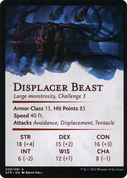 Displacer Beast // Displacer Beast  [Adventures in the Forgotten Realms Art Series] (Borderless) Foil