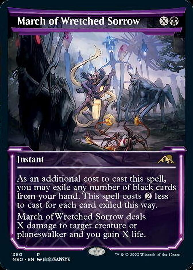 March of Wretched Sorrow (Showcase Soft Glow) [Kamigawa: Neon Dynasty] Foil