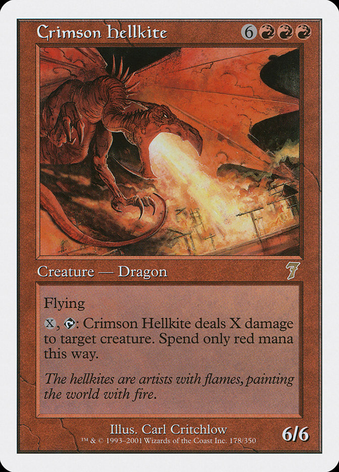 Crimson Hellkite [Seventh Edition] Foil
