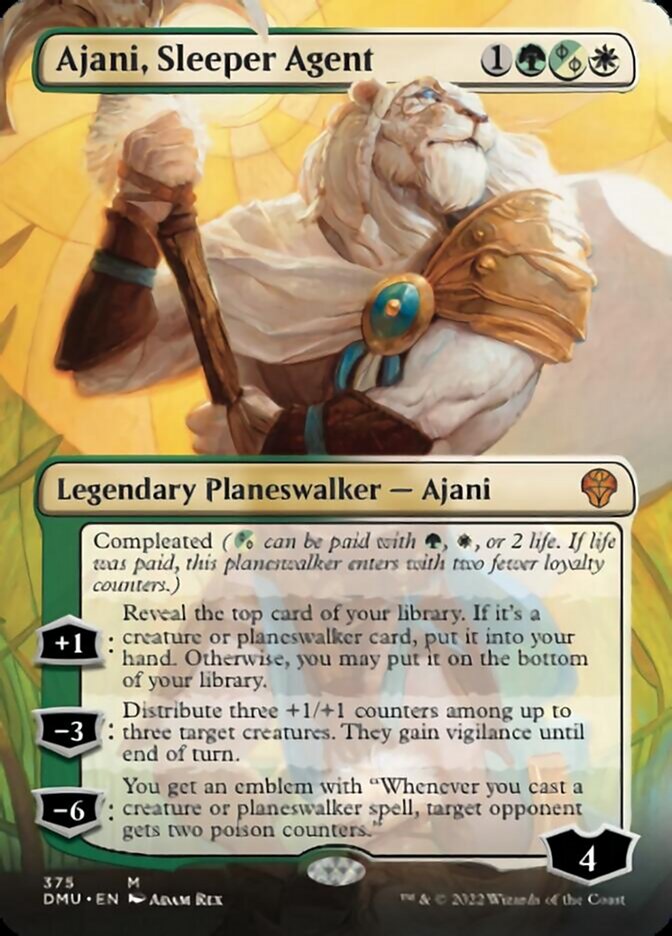 Ajani, Sleeper Agent (Borderless) (375) [Dominaria United] Foil