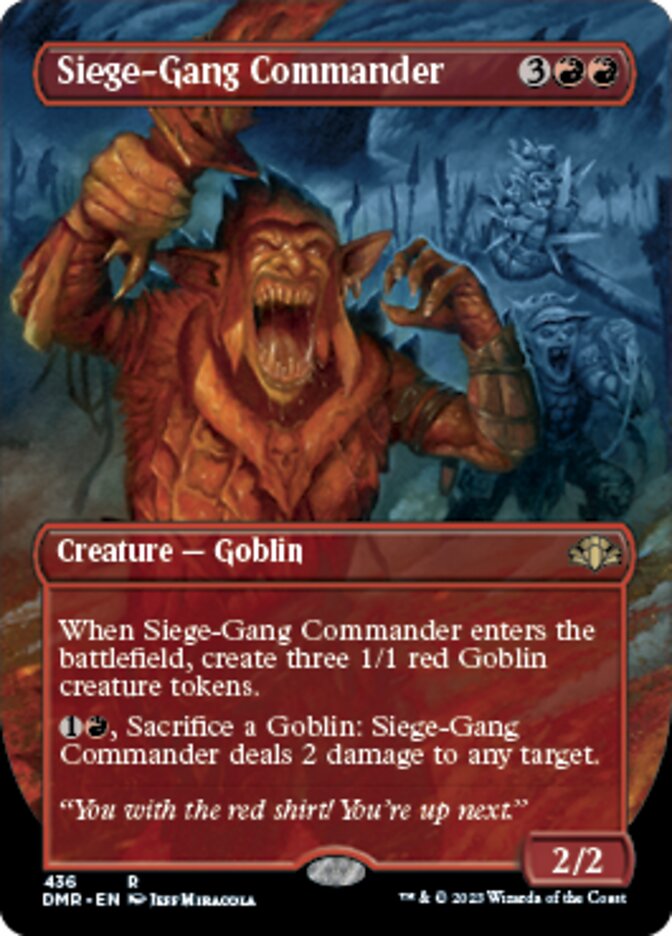 Siege-Gang Commander (Borderless Alternate Art) [Dominaria Remastered] Foil